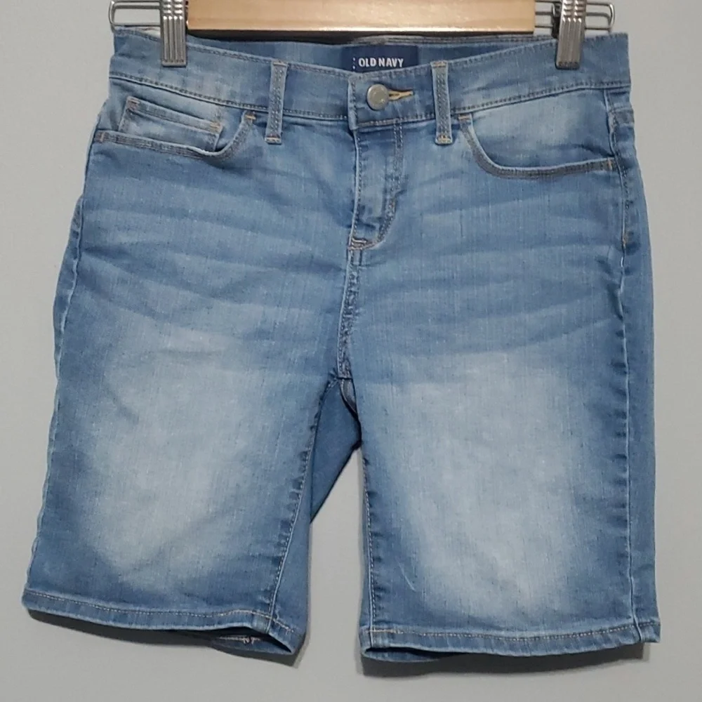 Old Navy Light Blue Denim Shorts Youth Girls Size‎ 14 Regular Adjustable Waist
